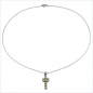 Preview: Collier/Kette Anhänger Peridot-Kreuz-Silber 0,80 Karat