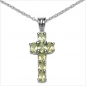 Preview: Collier/Kette Anhänger Peridot-Kreuz-Silber 0,80 Karat