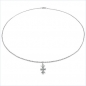 Preview: Collier/ Halskette mit Diamant/Amethyst-Anhänger in 925 Silber Rhodiniert