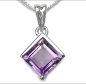 Preview: Collier/Kette mit Amethyst-Anhänger 925 Silber/Rhodin.-1,50 Karat