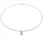 Preview: Collier/Kette mit Peridot-Anhänger 925 Silber/Rhodiniert-1,50Karat