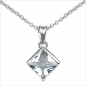Preview: Collier/Kette mit Aquamarin-Anhänger 925 Silber/Rhodin.1,50K