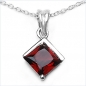 Preview: Collier/Kette mit Granat-Anhänger 925 Silber/Rhodin.-1,75Karat