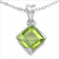 Preview: Collier/Kette mit Peridot-Anhänger 925 Silber/Rhodiniert-1,50Karat