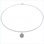 Preview: Collier/ Halskette mit 6Diamanten,1Blautopas im Herzen-Anhänger