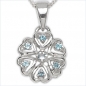 Preview: Collier/ Halskette mit 6Diamanten,1Blautopas im Herzen-Anhänger