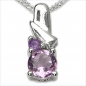 Preview: Collier/Halskette mit Amethyst-Anhänger-925 Sterl.Silber 0,52 Karat