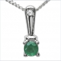 Preview: Collier/Kette-Anhänger Smaragd /Wh.Topas-925 Silber-Rhodiniert