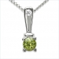 Preview: Collier/Kette-Anhänger mit Peridot/Zirkonia-925 Silber-0,16 Karat
