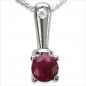 Preview: Collier/Kette-Anhänger Rubin/Weißtopas-925 Silber-Rhodiniert-0,19 Karat