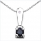 Preview: Collier/Kette-Anhänger Saphir/Weißtopas-925 Silber-Rhodiniert