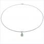 Preview: Collier/Kette mit Diamant/Smaragd-Anhänger 925 Silber