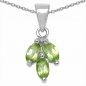 Preview: Collier/Halskette m.Peridot-Anhänger 925-Sterling-Silb.-0,81 Karat