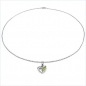 Preview: Collier/Kette mit Peridot Herz-Anhänger 925 Silber Rhodiniert