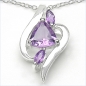 Preview: Collier/Kette Anhänger m.3 Amethysten 925 Silber-Rhod.0,90 Karat