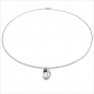 Preview: Collier/Kette Anhänger mit schwarzem Saphir-925 Silber-Rhodiniert