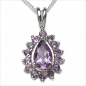 Preview: Collier/Kette Anhänger m.15 Amethysten-925 Silber-Rhodiniert-1,55 Karat