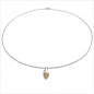 Preview: Collier/Kette Anhänger Diamant-Citrin 925 Silber/Rhodiniert