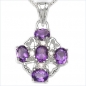 Preview: Collier/Kette Herzen-Diamant/Amethyst-Anhänger-1,08 Karat