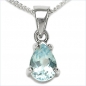 Preview: Collier/Kette mit Tropfen-Anhänger Blautopas 925 Silber-0,85 Karat