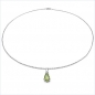 Preview: Collier/Kette m.Peridot-Tropfen-Anhänger 925-Silber Rhod.-0,75 Karat