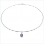 Preview: Collier/Kette mit Amethyst-Anhänger 925 Silber/Rhodin.-0,50 Karat