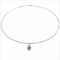 Preview: Collier/Kette mit Granat-Anhänger 925 Silber/Rhod.-0,60 Karat