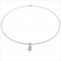 Preview: Collier/Kette m. Diamant/Blautopas-Anhänger  925 Silber Rhod.-0,66 Karat