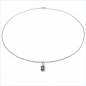 Preview: Collier/Kette mit Diamant/Granat-Anhänger 925 Silber Rhod.-0,66 Karat