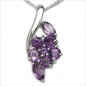 Preview: Collier/Kette m.Amethyst-Blumen-Anhänger-925 Silber Rhod.