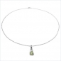 Preview: Collier/ Halskette mit 3 Diamanten/Peridot-Anhänger-0,48 Karat