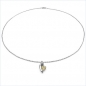 Preview: Collier/ Halskette mit 5 Diamanten/Citrin-Anhänger-0,48 Karat