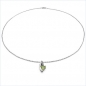 Preview: Collier/ Halskette mit 5 Diamanten/Peridot-Anhänger