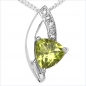 Preview: Collier/ Halskette mit 5 Diamanten/Peridot-Anhänger