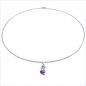 Preview: Collier/Kette mit Diamant/Amethyst-Anhänger 925-Silber-1,22 Karat
