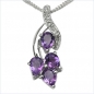 Preview: Collier/Kette mit Diamant/Amethyst-Anhänger 925-Silber-1,22 Karat