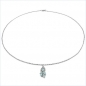 Preview: Collier/Kette mit Diamant/Blau-Topas-Anhänger 925 Silb.1,42 Karat
