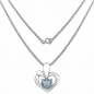 Preview: Collier/Kette m.Blautopas-Herz Anhänger 925-Silber Rhod.1,25 Karat
