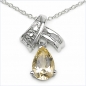 Preview: Collier/Kette Tropfen Anhänger Citrin (Sonnenstein)-Silber-Rhodiniert 1,10 Karat
