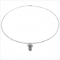 Preview: Collier/Kette Tropfen-Anhänger Granat-Silber-Rhodiniert 1,30 Karat