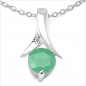 Preview: Collier/Halskette Smaragd-Anhänger 925-Sterling-Silber-0,90 Karat