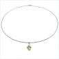 Preview: Collier/Kette mit Anhänger-Peridot 925Silber-Rhodiniert-0,90 Karat