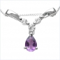 Preview: Collier/Kette mit Amethyst u.Weißtopas 925 Sterl.Silber-0,99 Karat