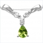 Preview: Collier/Kette mit Peridot u.Weißtopas 925 Sterl.Silber-0,99 Karat