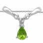 Preview: Collier/Kette mit Peridot u.Weißtopas 925 Sterl.Silber-0,99 Karat
