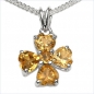 Preview: Collier/Kette Blume-Citrin-Anhänger 925 Silber-Rhodin.-1,07Karat