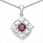 Preview: Collier/Kette-Anhänger Rubin-925 Silber-Rhod.-1,18 Karat
