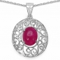 Preview: Collier/Kette mit Rubin-Anhänger-925 Silber-Rhodiniert-2,51 Karat