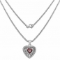 Preview: Collier/Kette mit Granat/Weißem Zirkonia-Herz-Anhänger 1,26 Karat-54 Steine