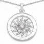 Preview: Collier/Halskette 925-Sterling Silber mit Sonne-Anhänger/Zirkonia 1,10 Karat